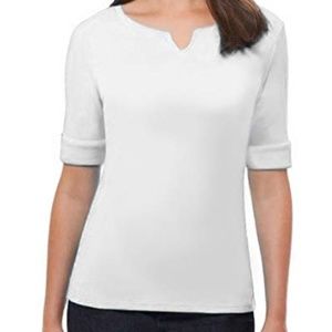 Ellen Tracy Women's Pima Cotton Lycra V-Neck